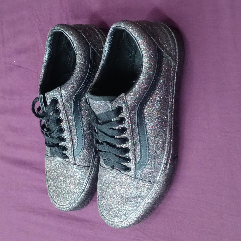 New Black Glitter Vans